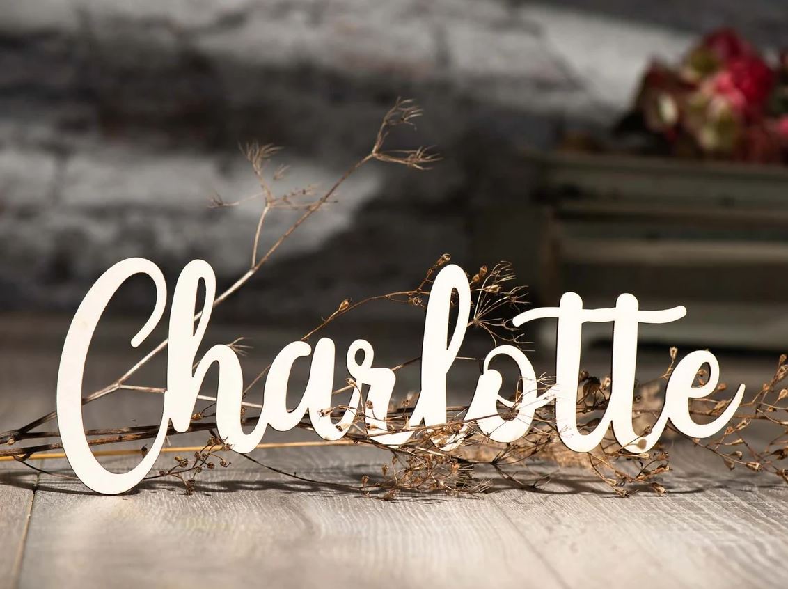 Schriftzug Designer personalisierbar Name Wunschtext Wunschfarbe
