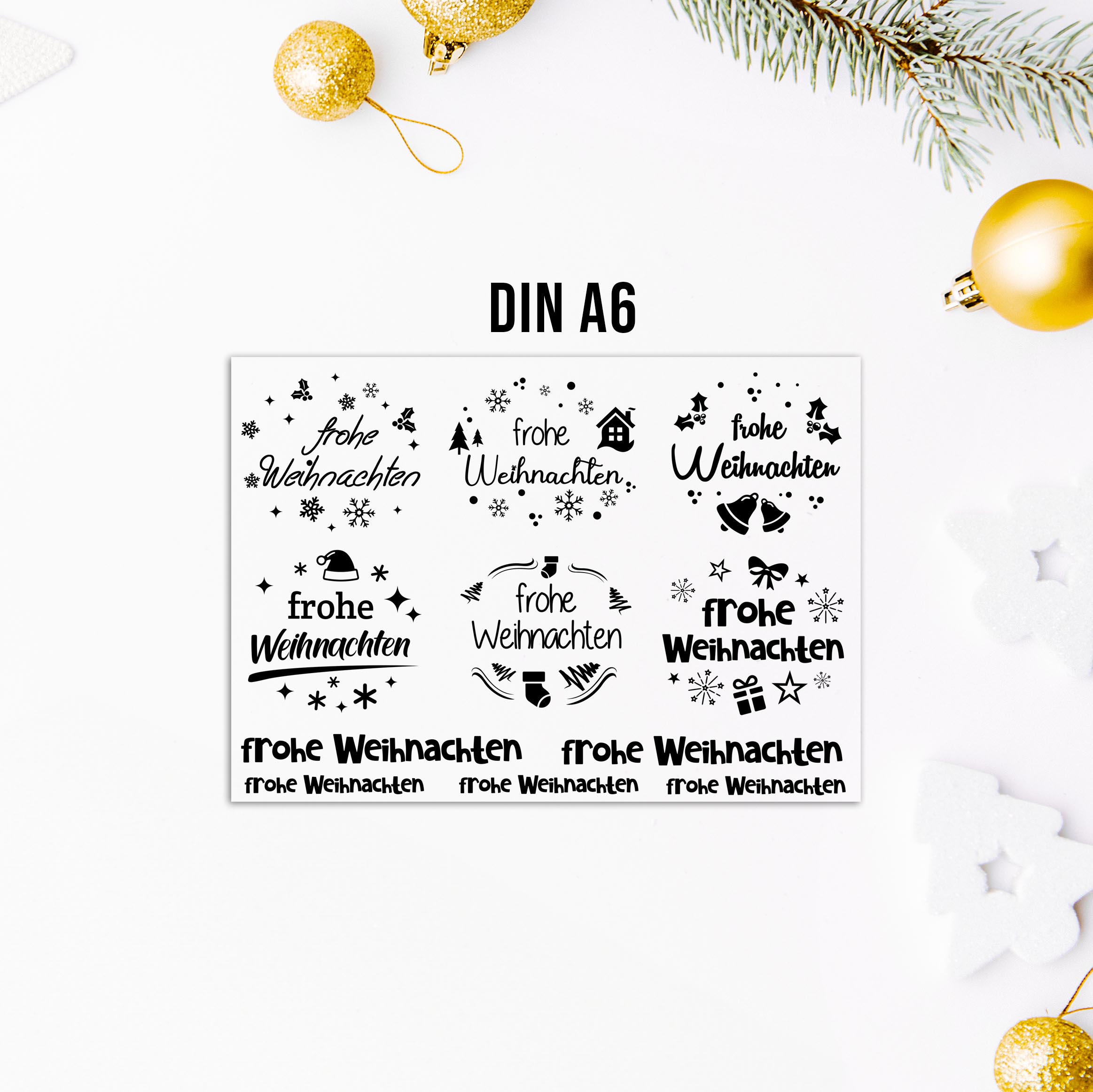 randlose Rub-on Sticker M159 Weihnachten 02