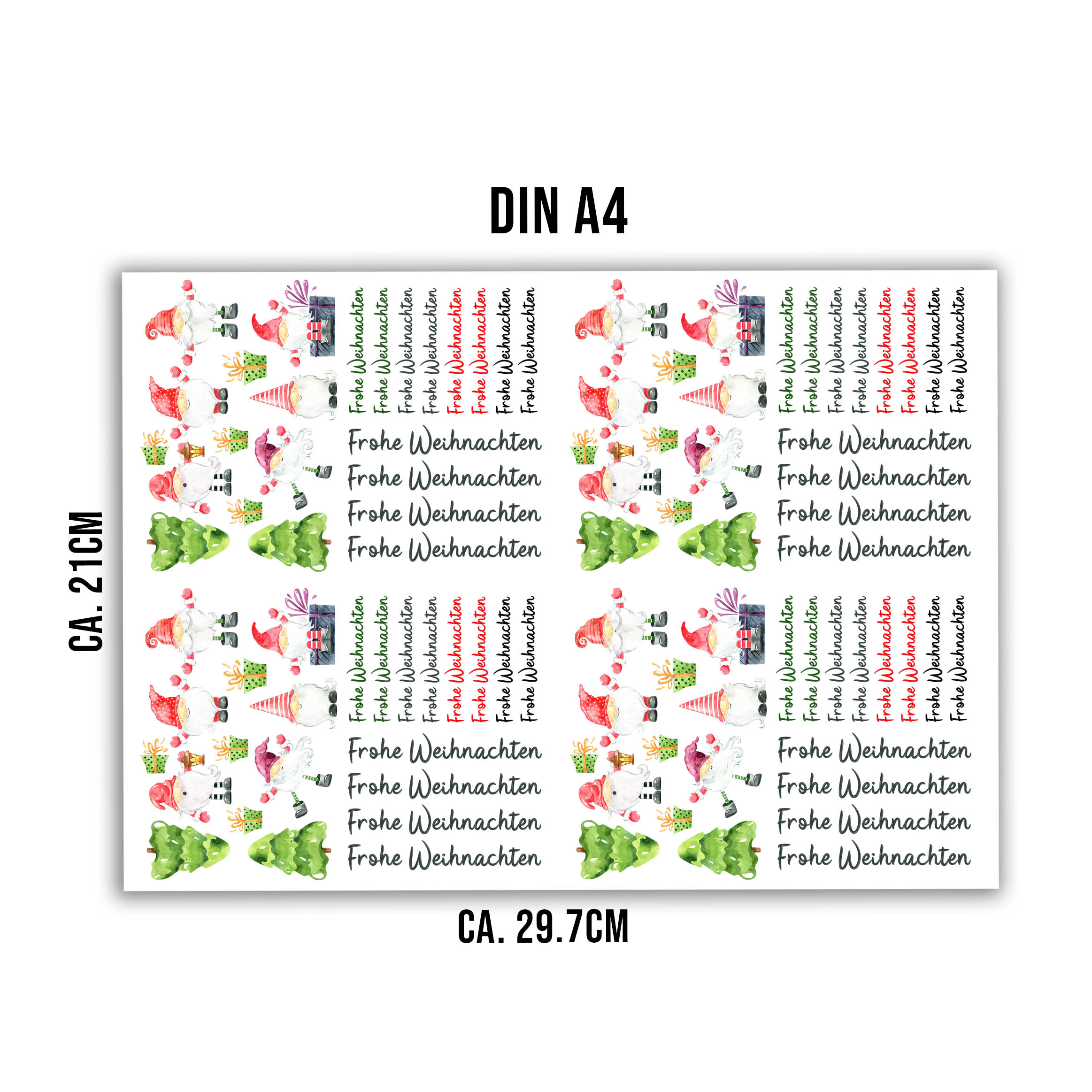 randlose Rub-on Sticker M138 Wichtel Weihnachten 02