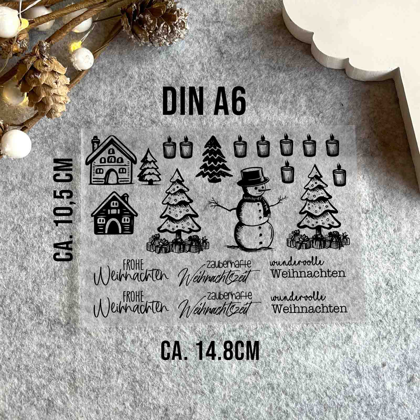 randlose Rub-on Sticker M148 Weihnachtsmix