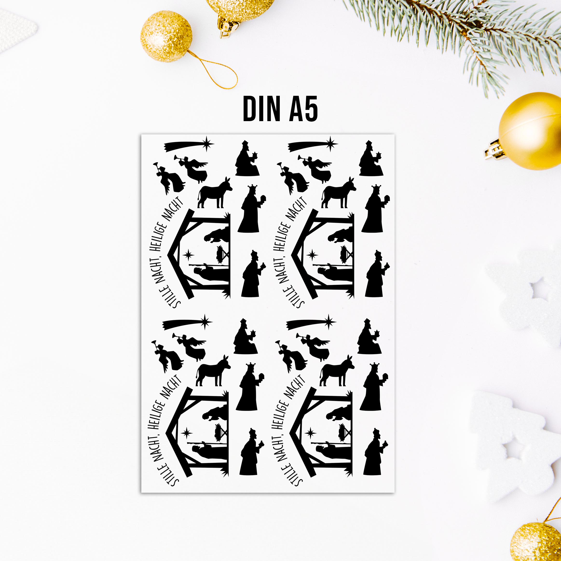 randlose Rub-on Sticker M139 Weihnachtskrippe
