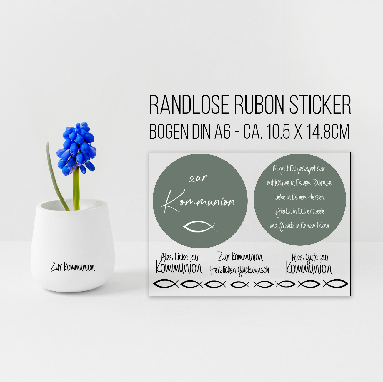 randlose Rub-on Sticker M300 Kommunion