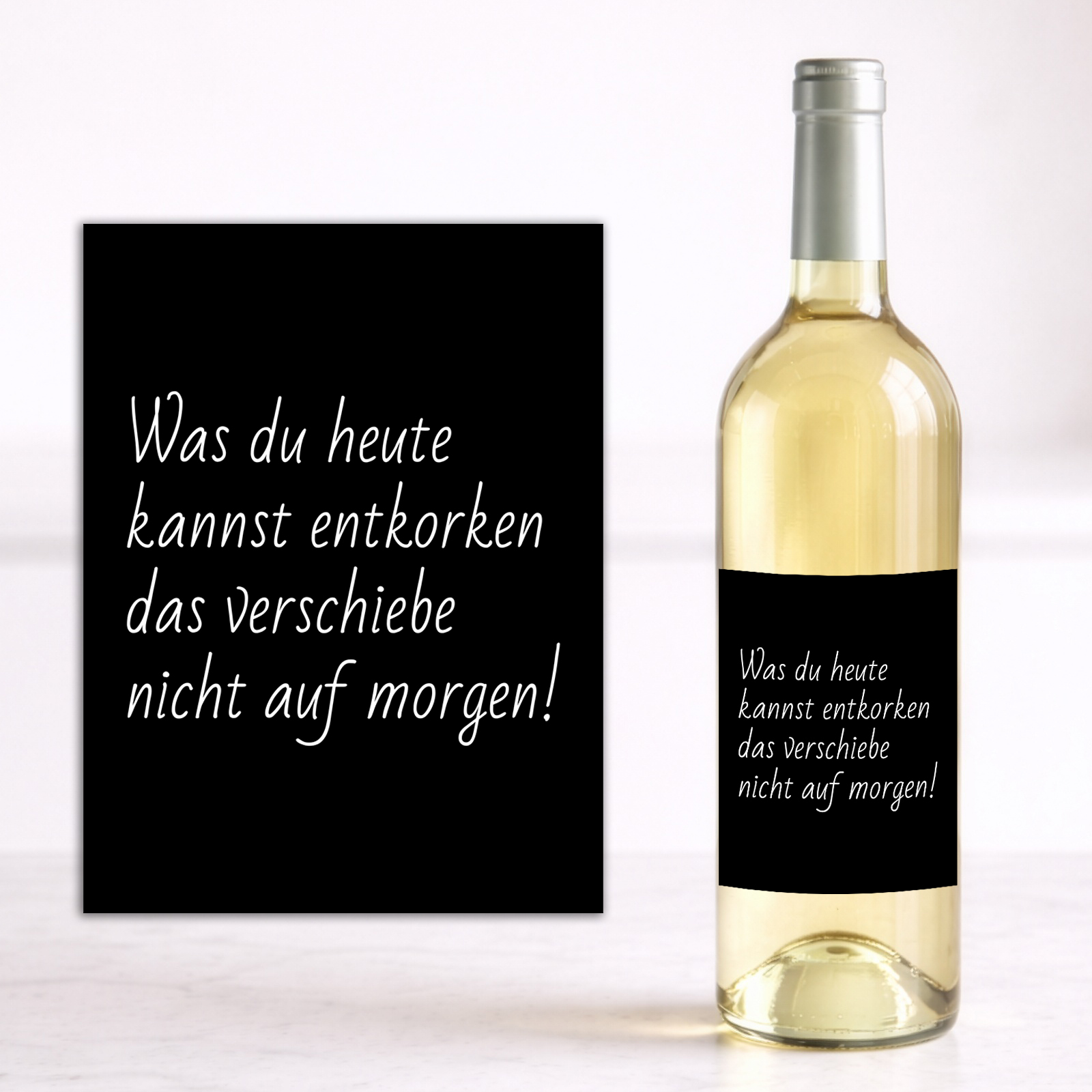 Weinflaschen Aufkleber - Lustiger Entkorken Spruch