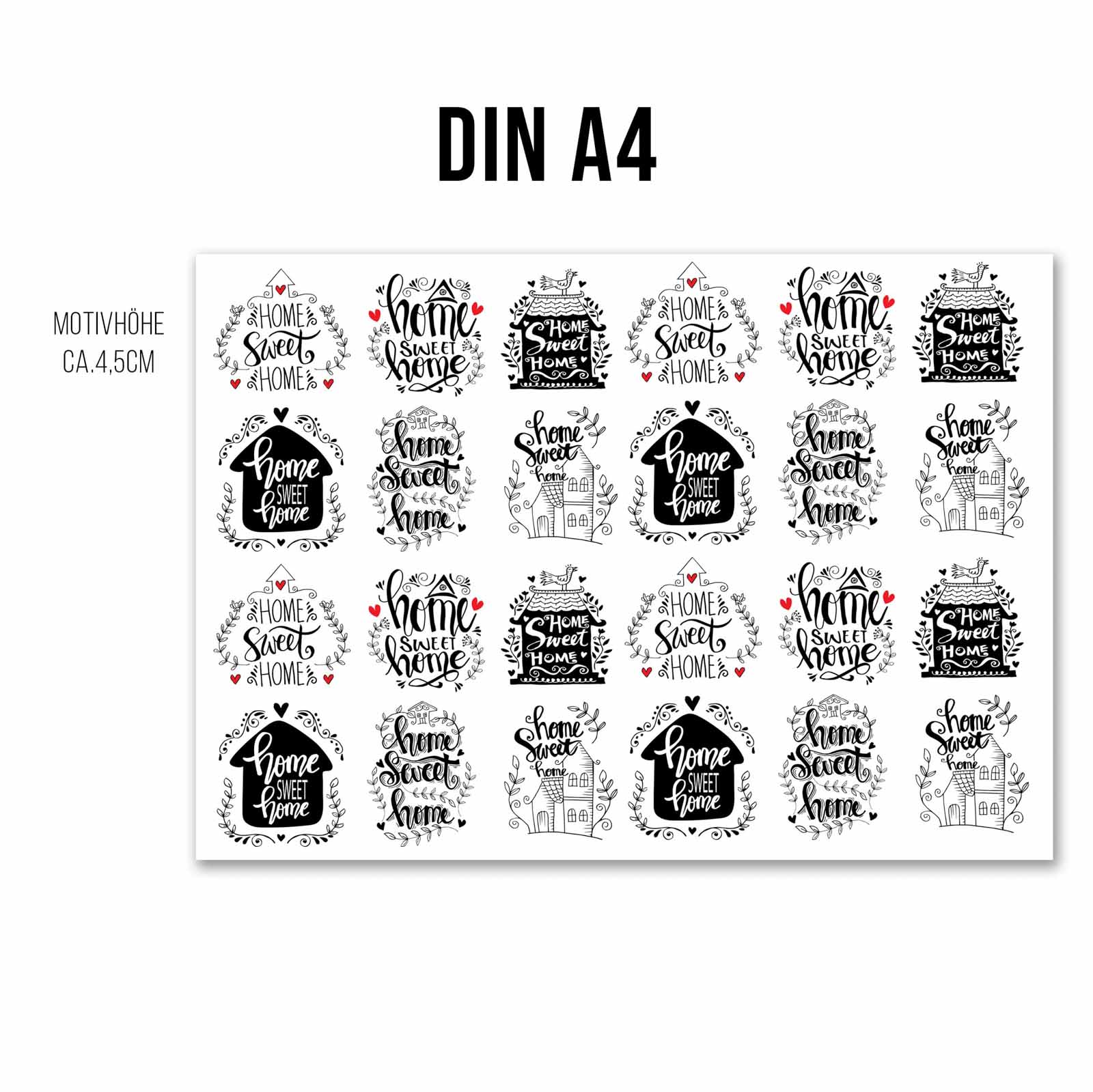 randlose Rub-on Sticker Home sweet Home 01