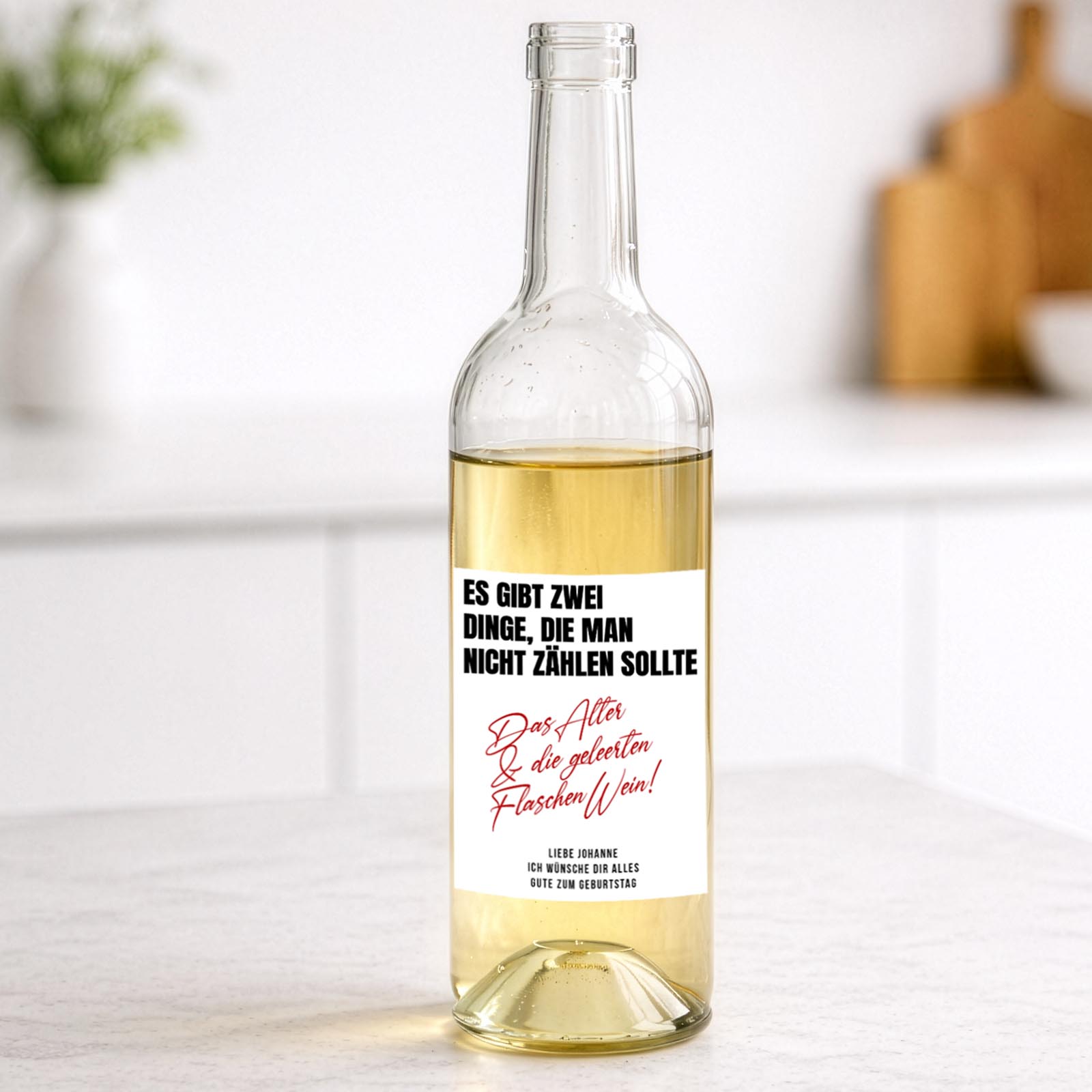 Weinflaschen Aufkleber 8x12 cm – Alter & Wein Spruch