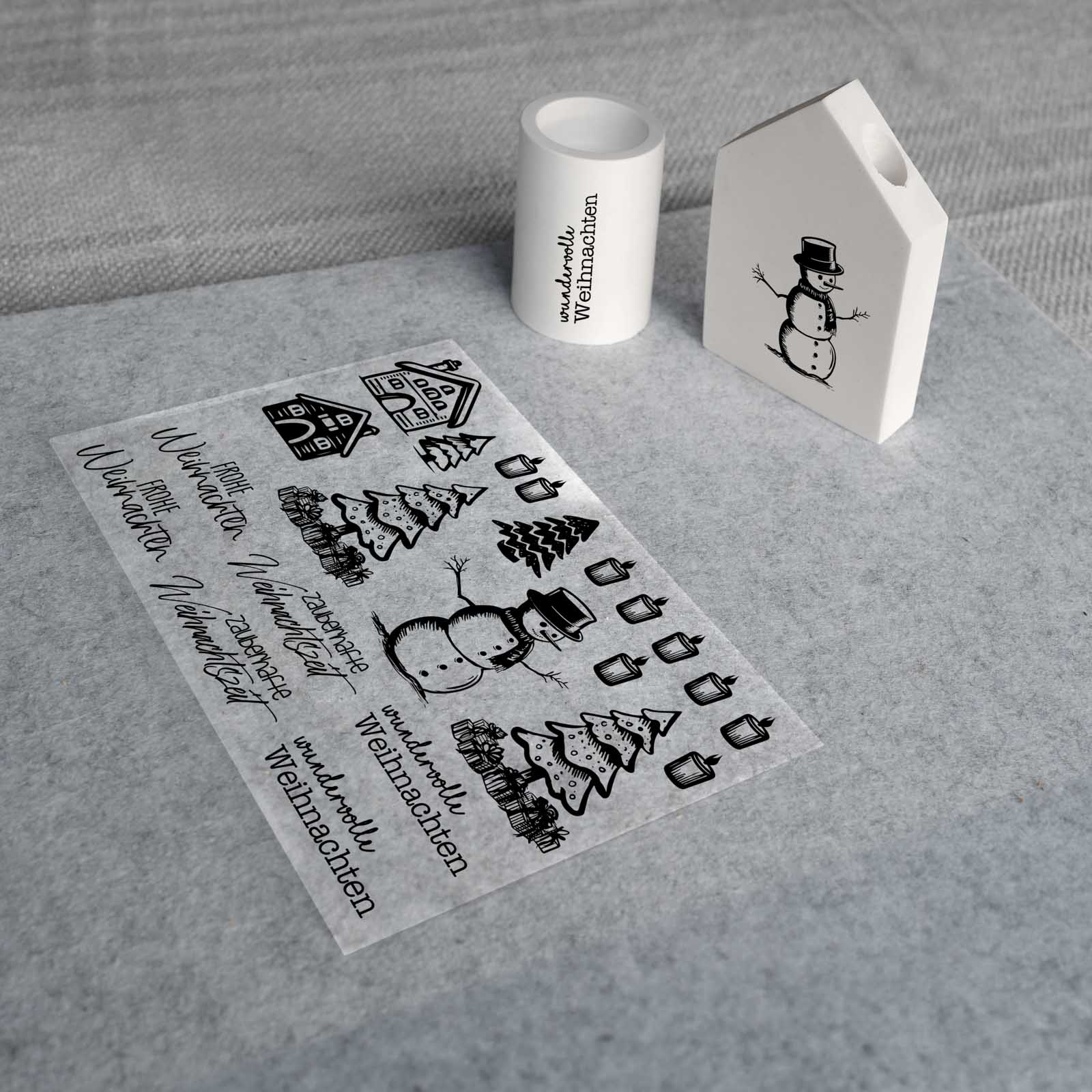 randlose Rub-on Sticker M148 Weihnachtsmix