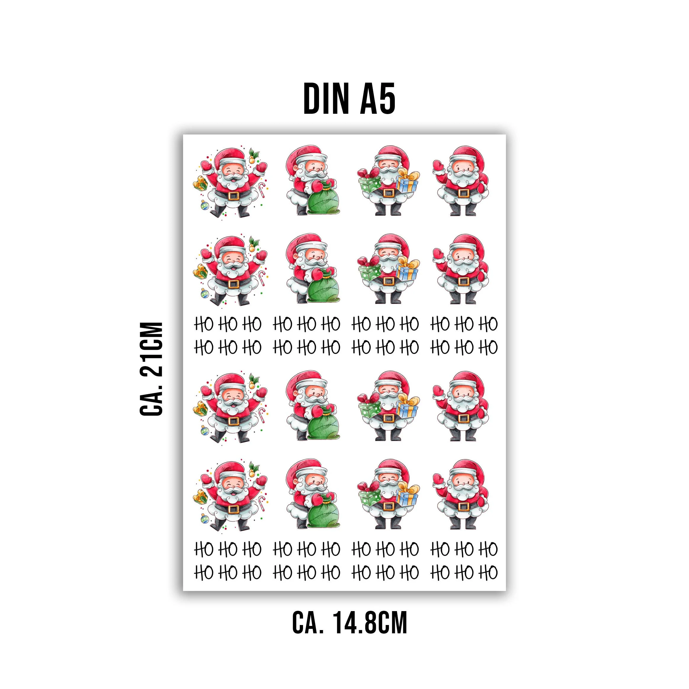 randlose Rub-on Sticker M132 Weihnachtsmänner