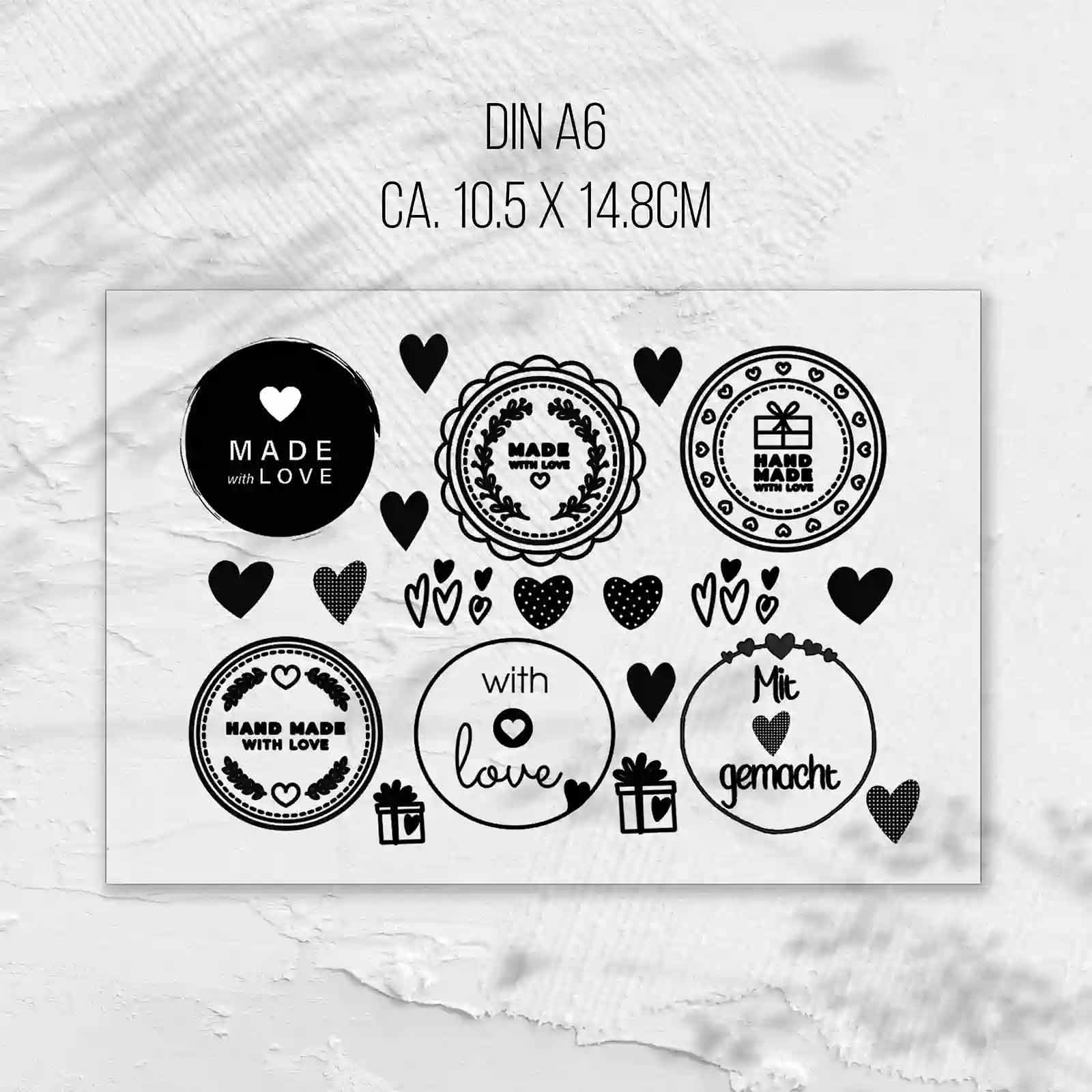 Rub-On Sticker M200 Made with Love