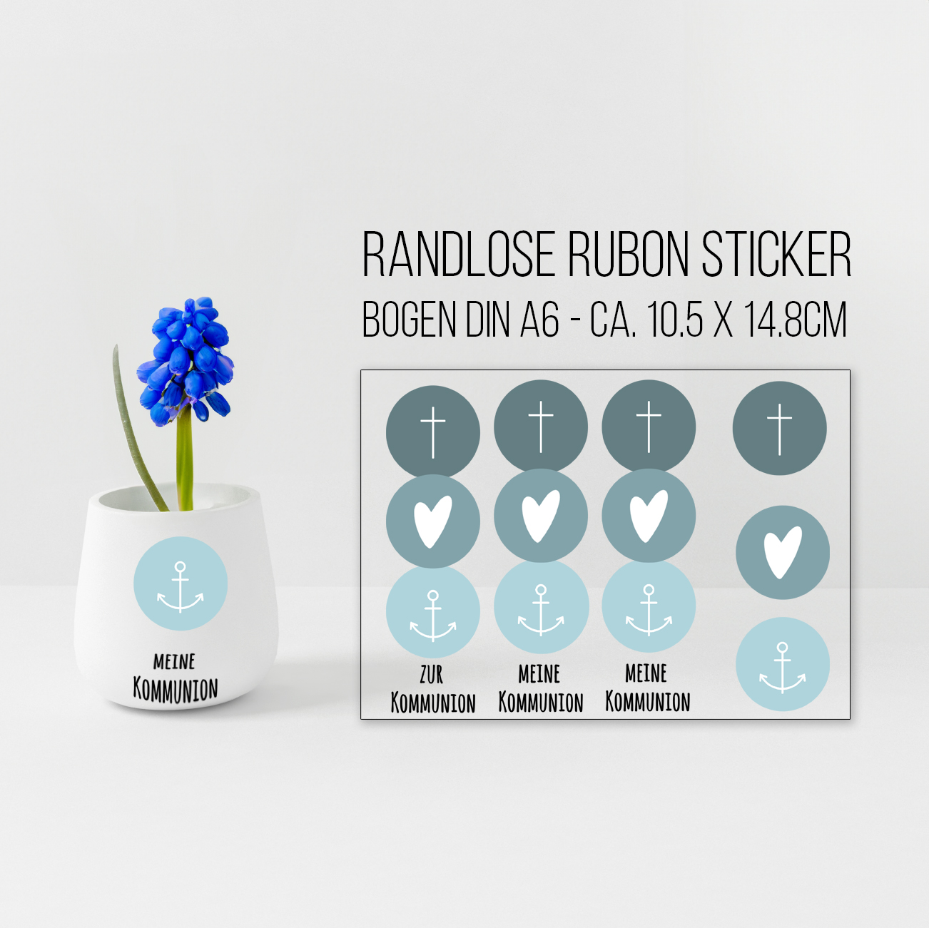 randlose Rub-on Sticker M301 Kommunion