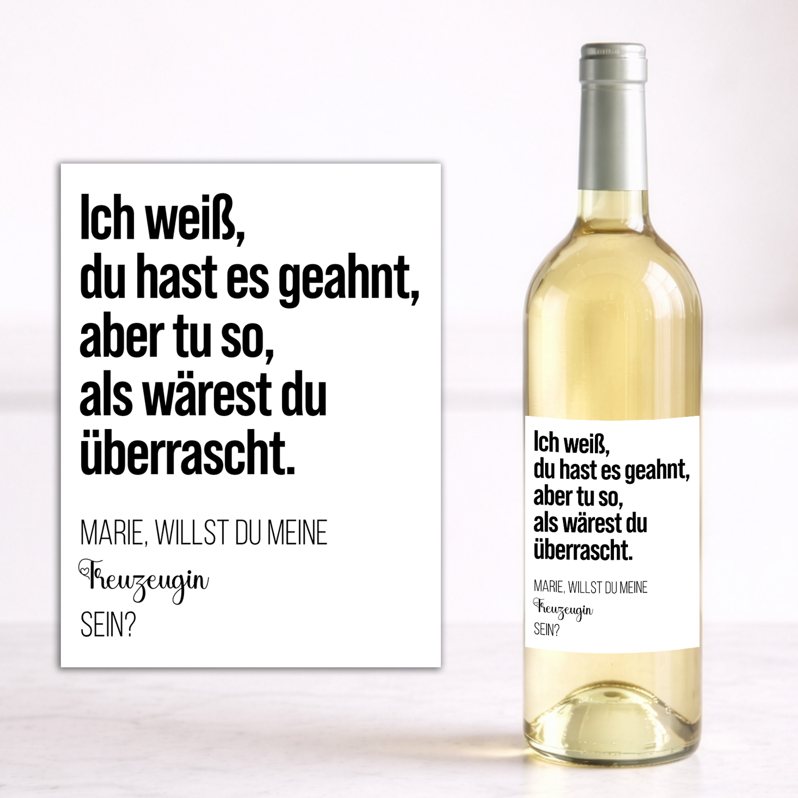 Weinflaschen Aufkleber - Trauzeugin fragen