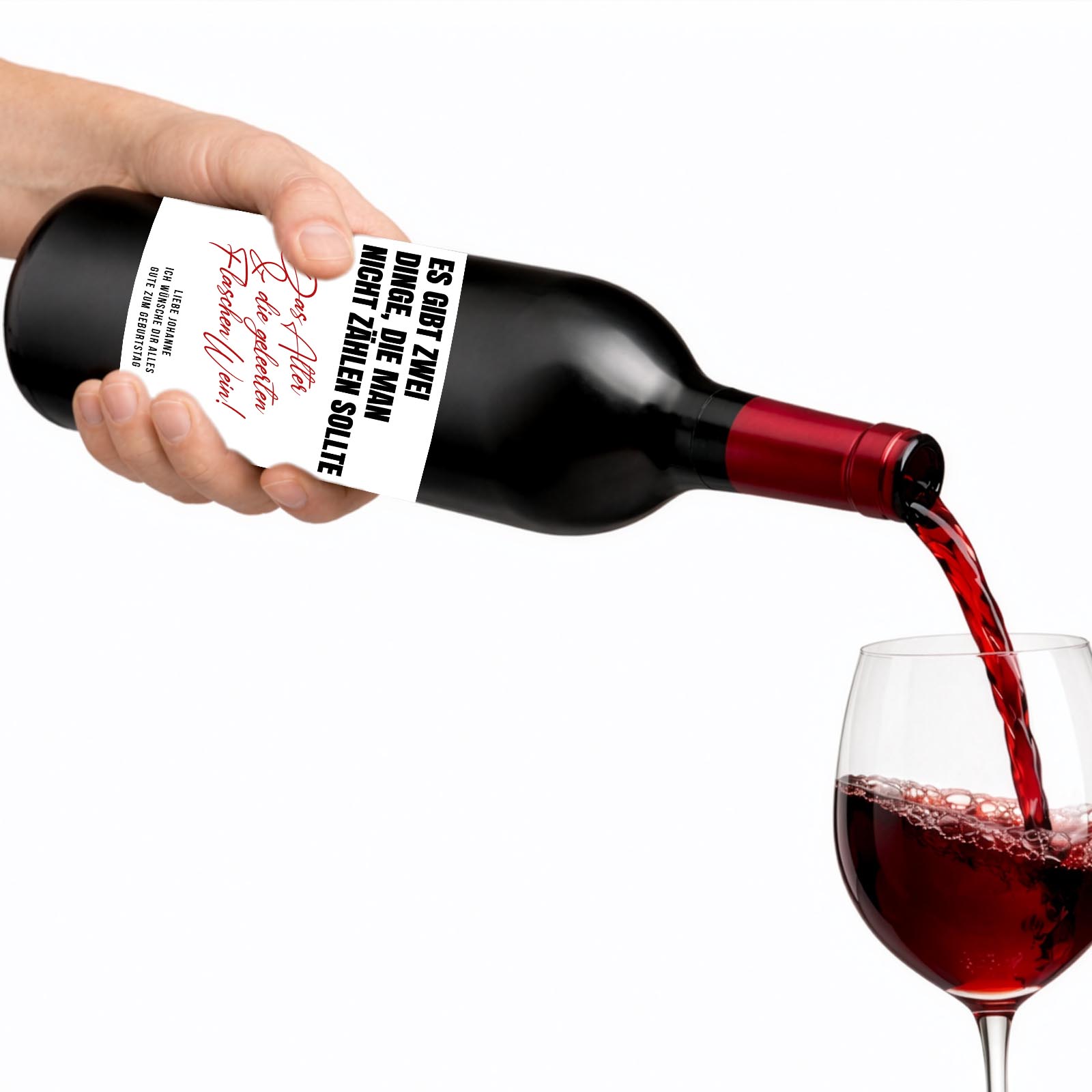 Weinflaschen Aufkleber 8x12 cm – Alter & Wein Spruch