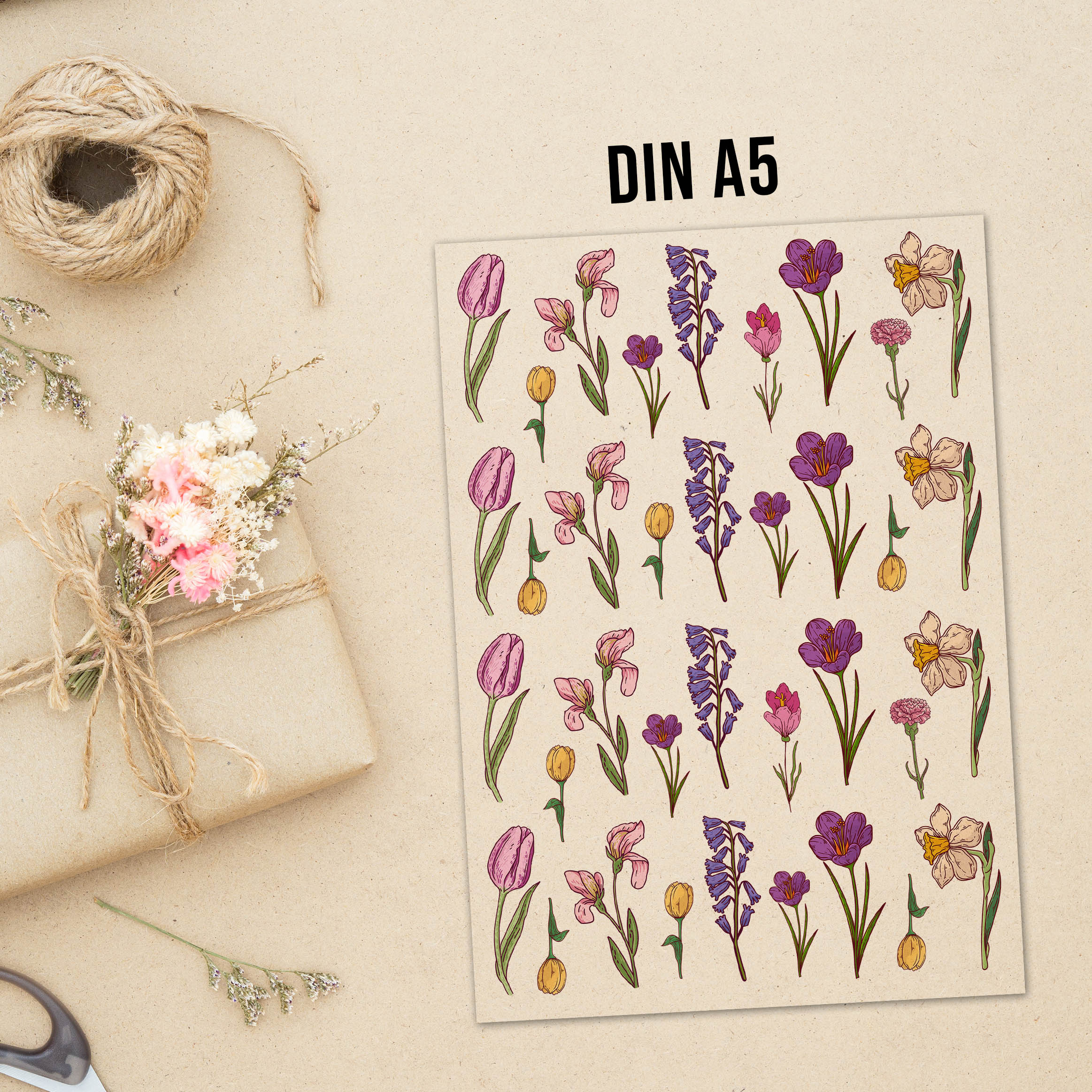 Rub-On Sticker Motiv Blumen M026