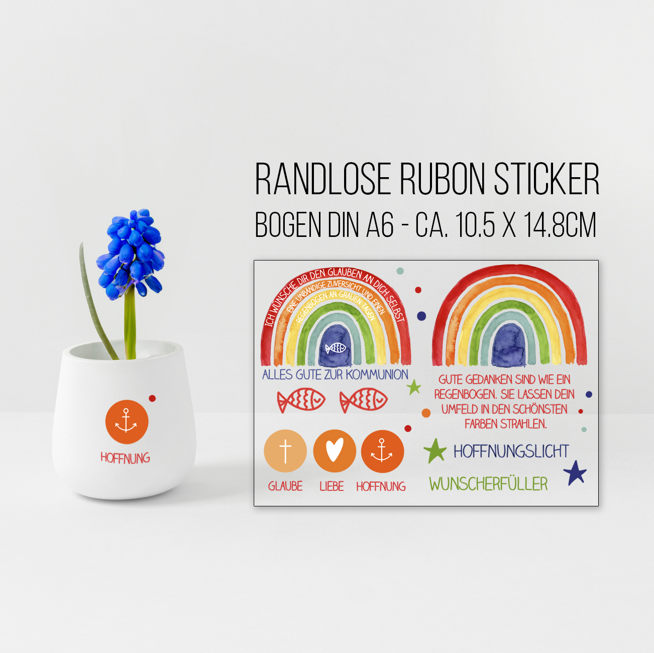 randlose Rub-on Sticker M303 Kommunion