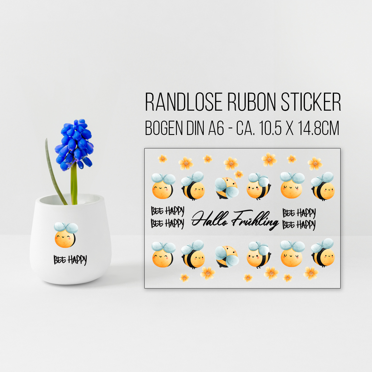 randlose Rub-on Sticker M201 Bienen