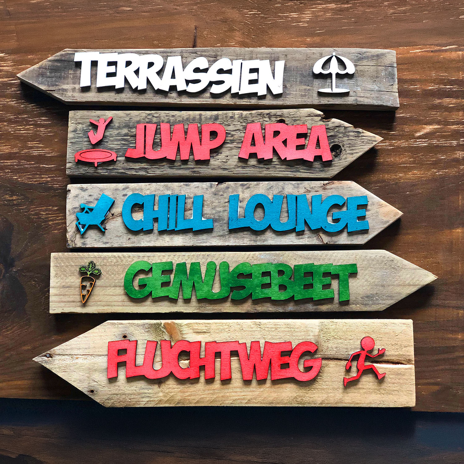 Wegweiser mit 3D Effekt, personalisierbar