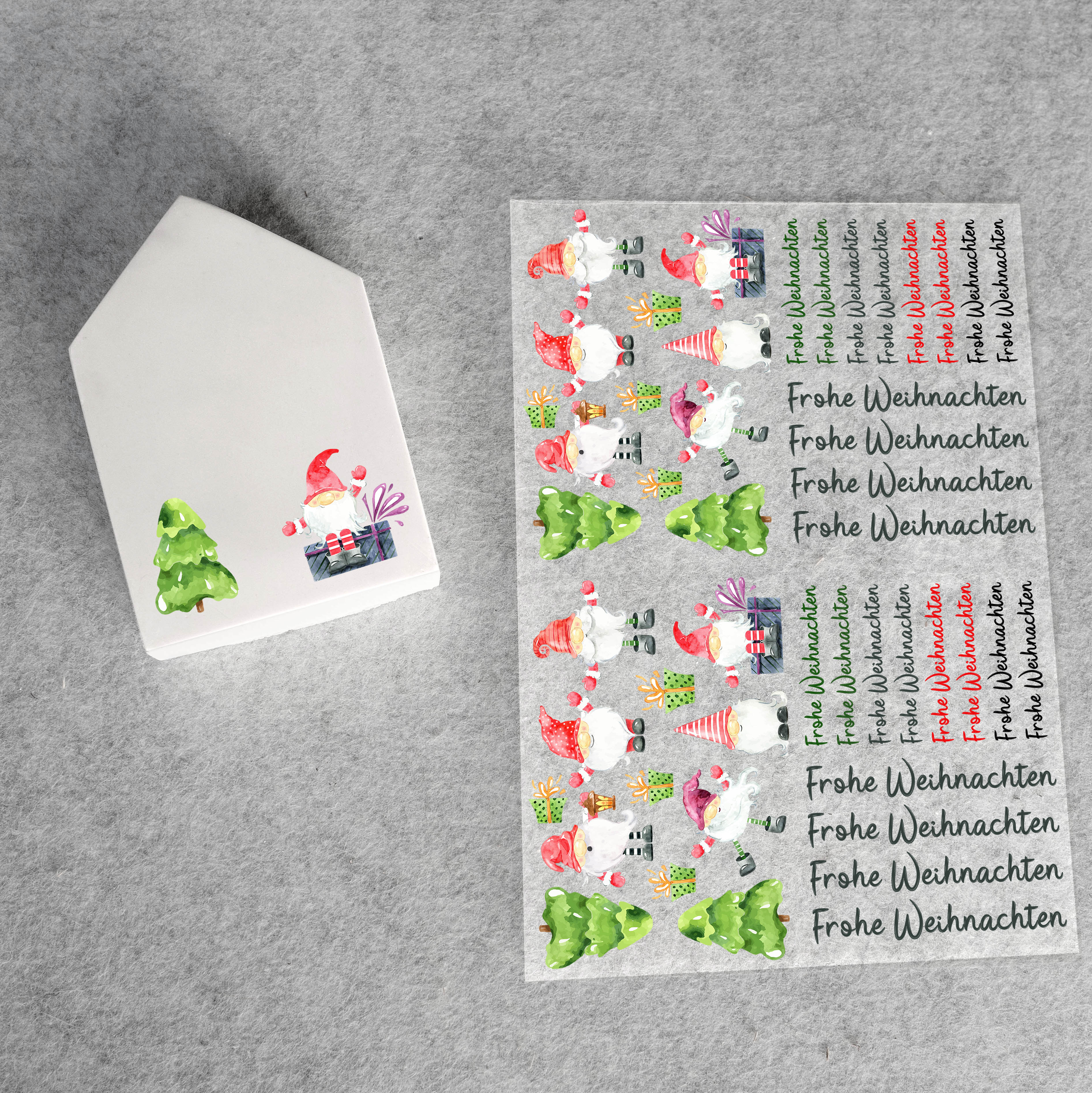 randlose Rub-on Sticker M138 Wichtel Weihnachten 02