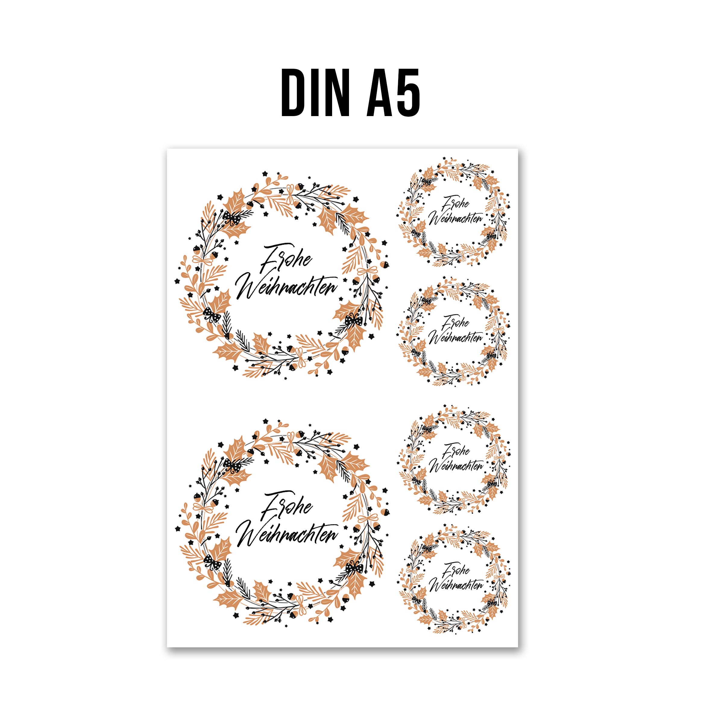 randlose Rub-on Sticker M155 Kranz "frohe Weihnachten"