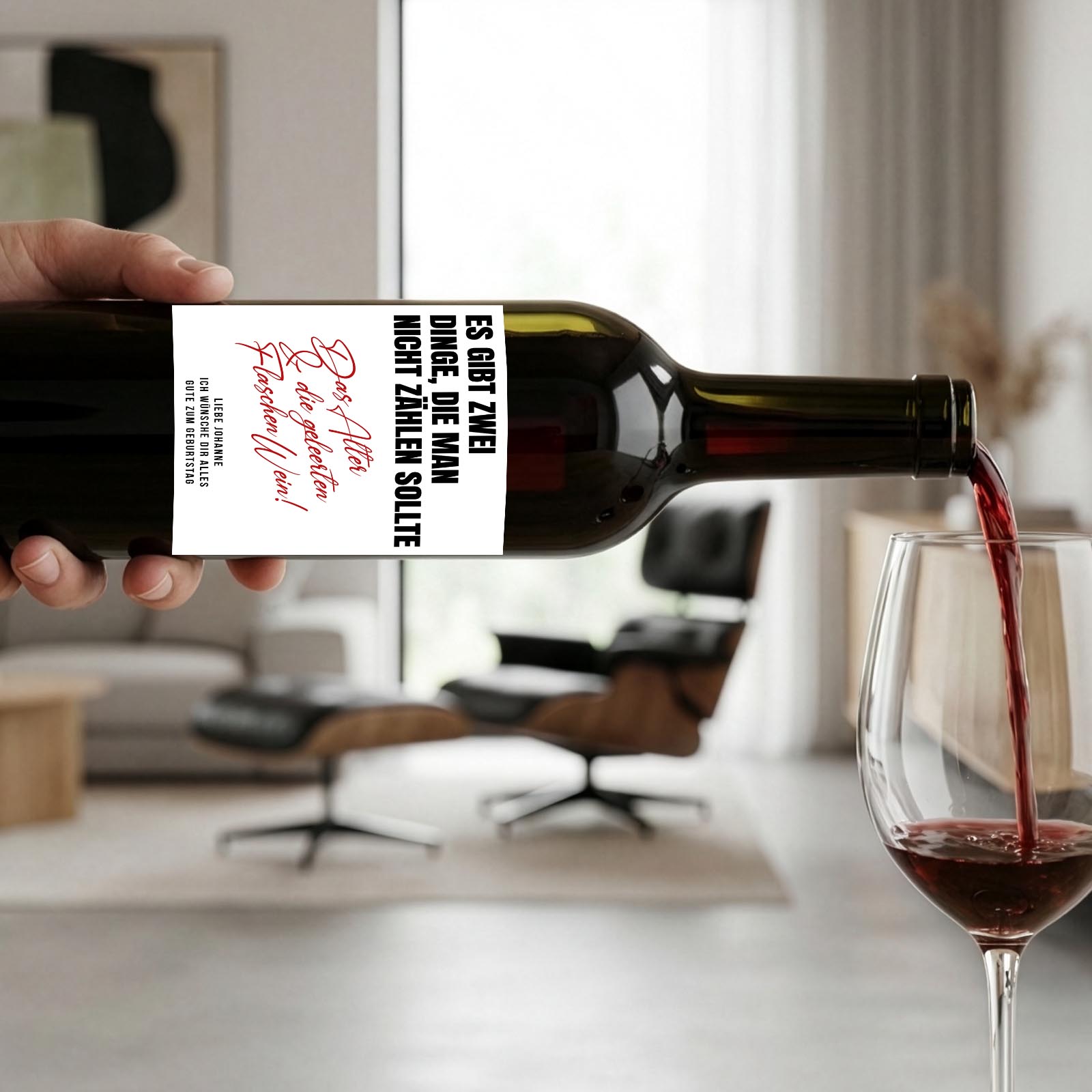 Weinflaschen Aufkleber 8x12 cm – Alter & Wein Spruch