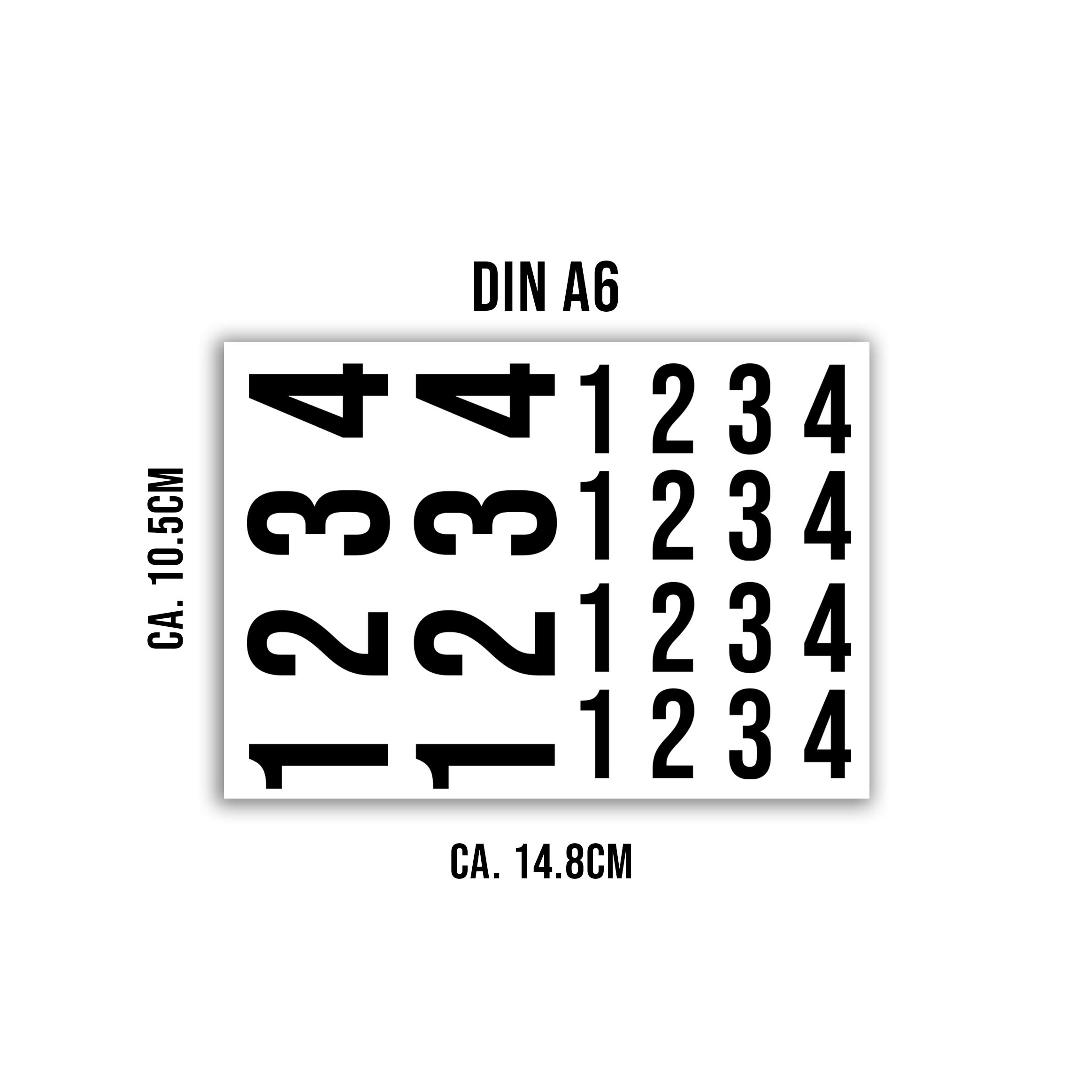 randlose Rub-on Sticker M136 Zahlen für Adventkranz