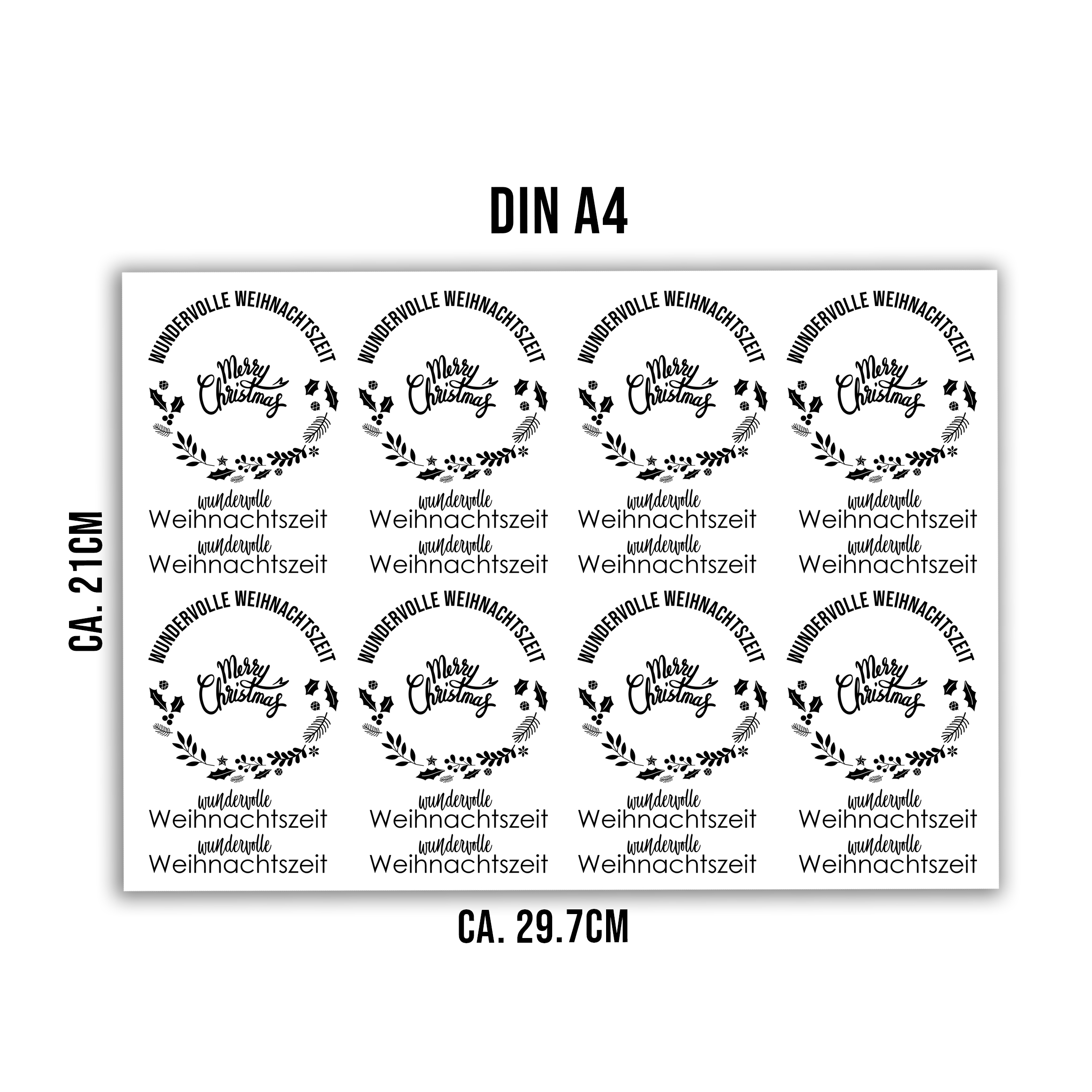 randlose Rub-on Sticker M141 Weihnachten Merry Christmas