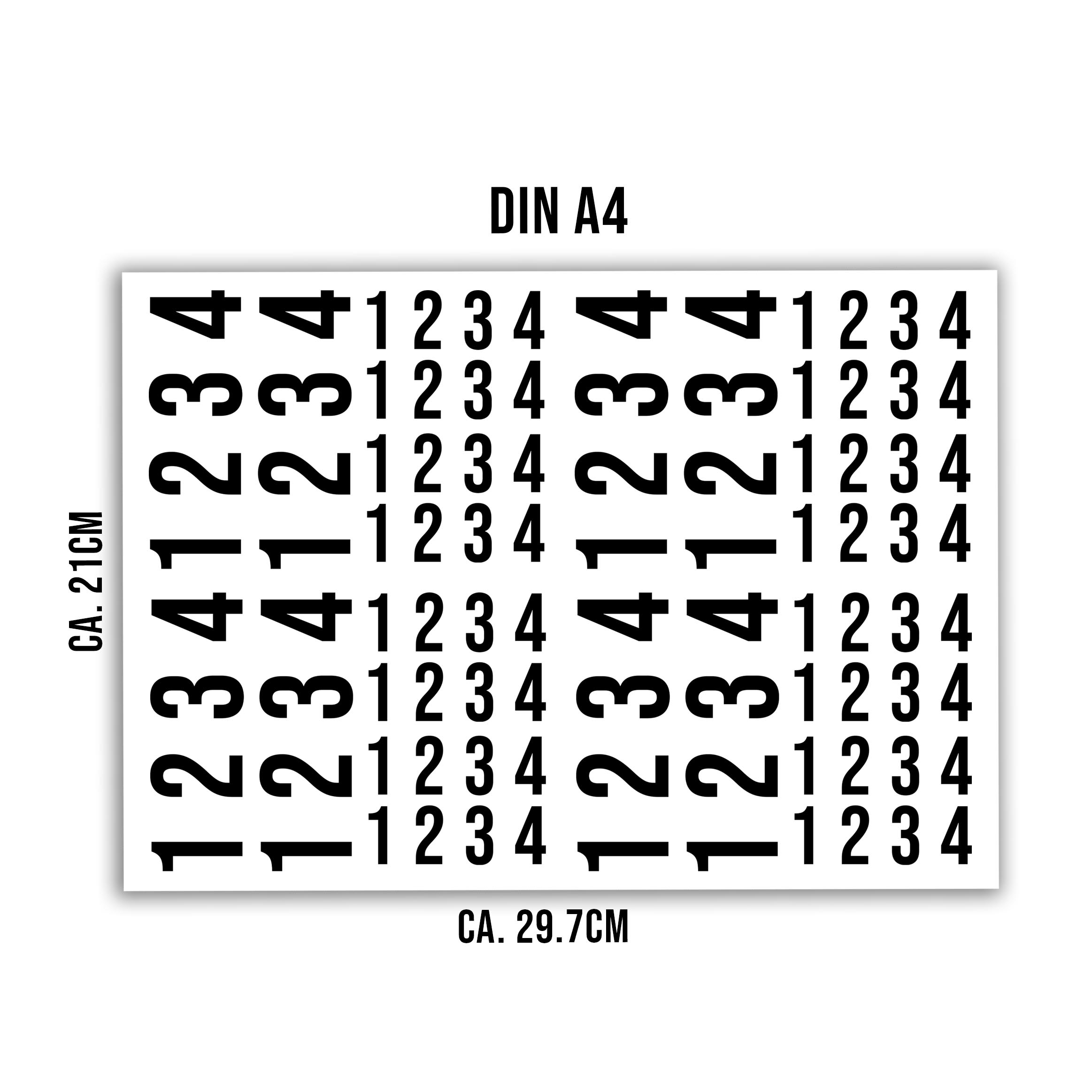 randlose Rub-on Sticker M136 Zahlen für Adventkranz