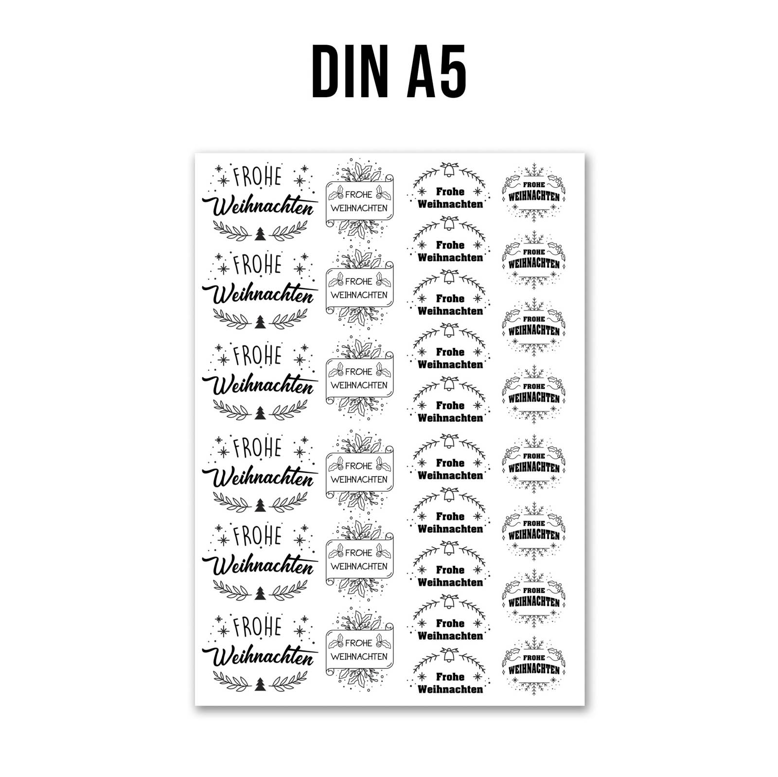 randlose Rub-on Sticker M161 frohe Weihnachten