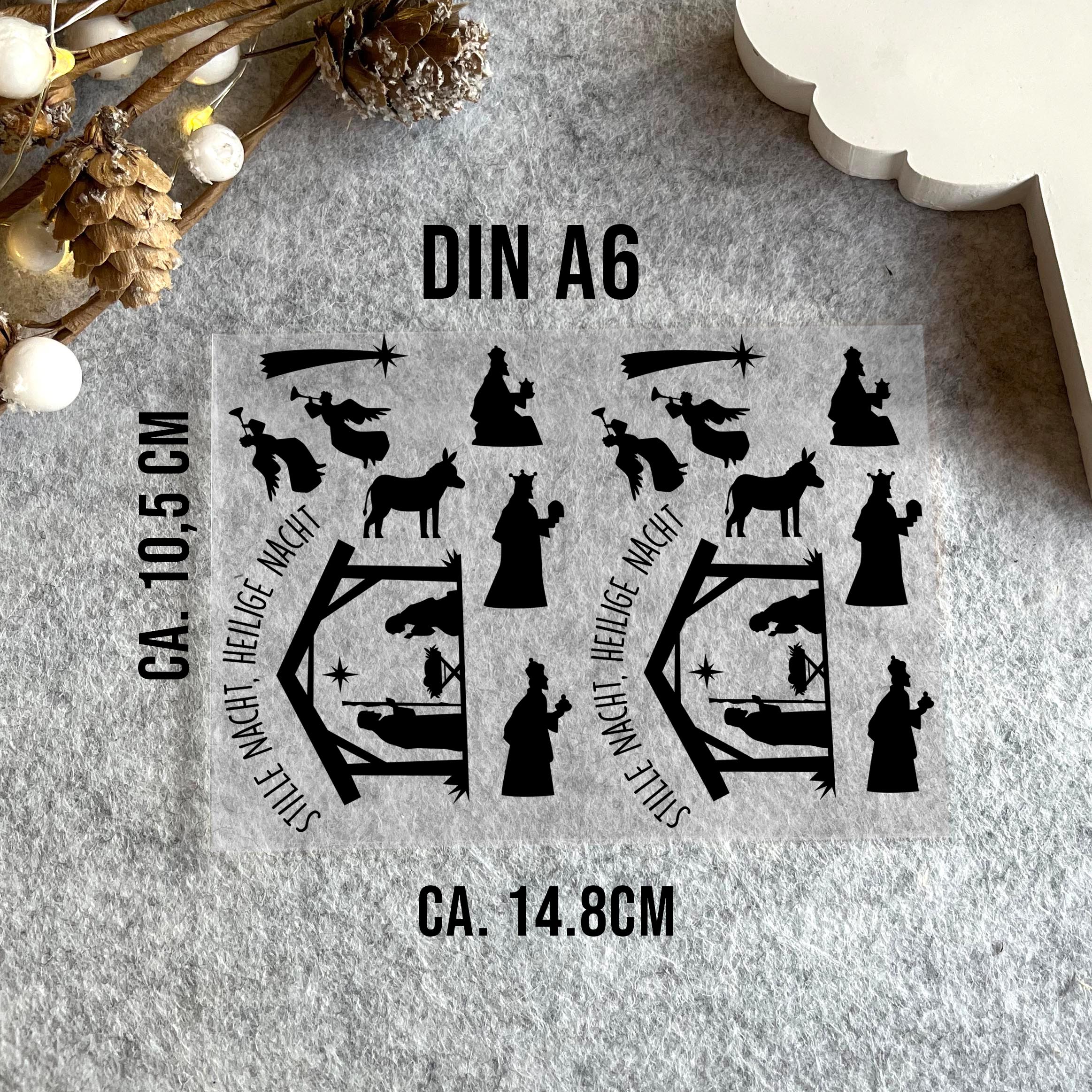 randlose Rub-on Sticker M139 Weihnachtskrippe