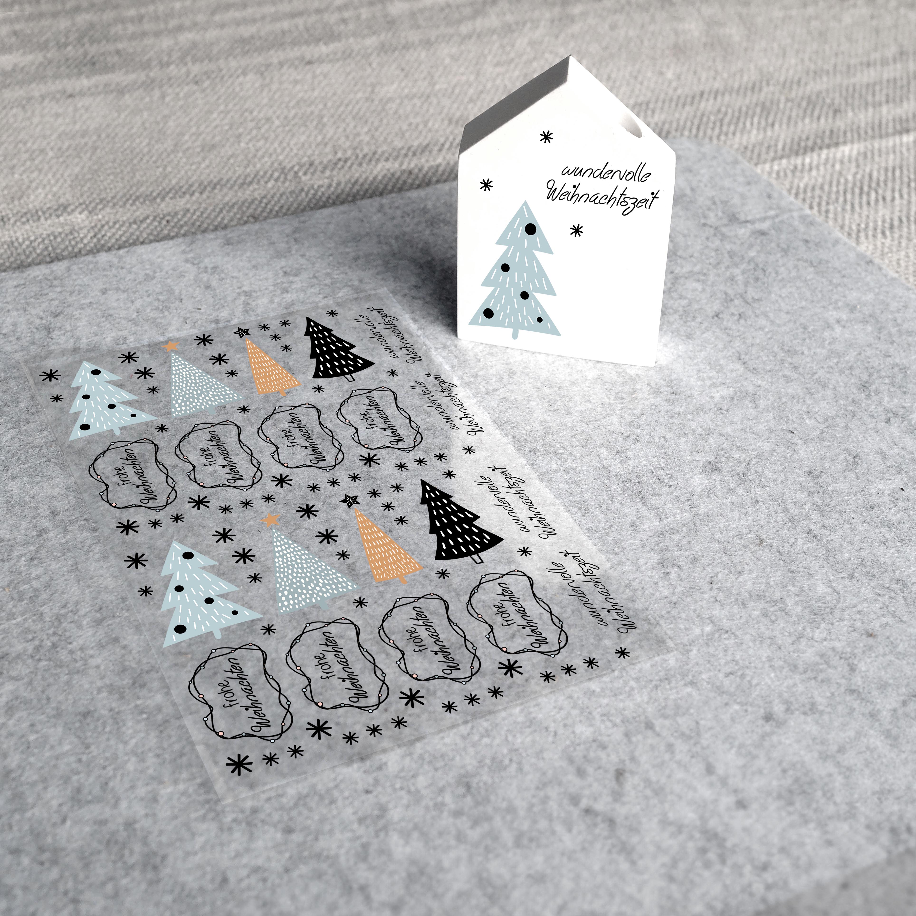 randlose Rub-on Sticker M149 Weihnachtsbäume