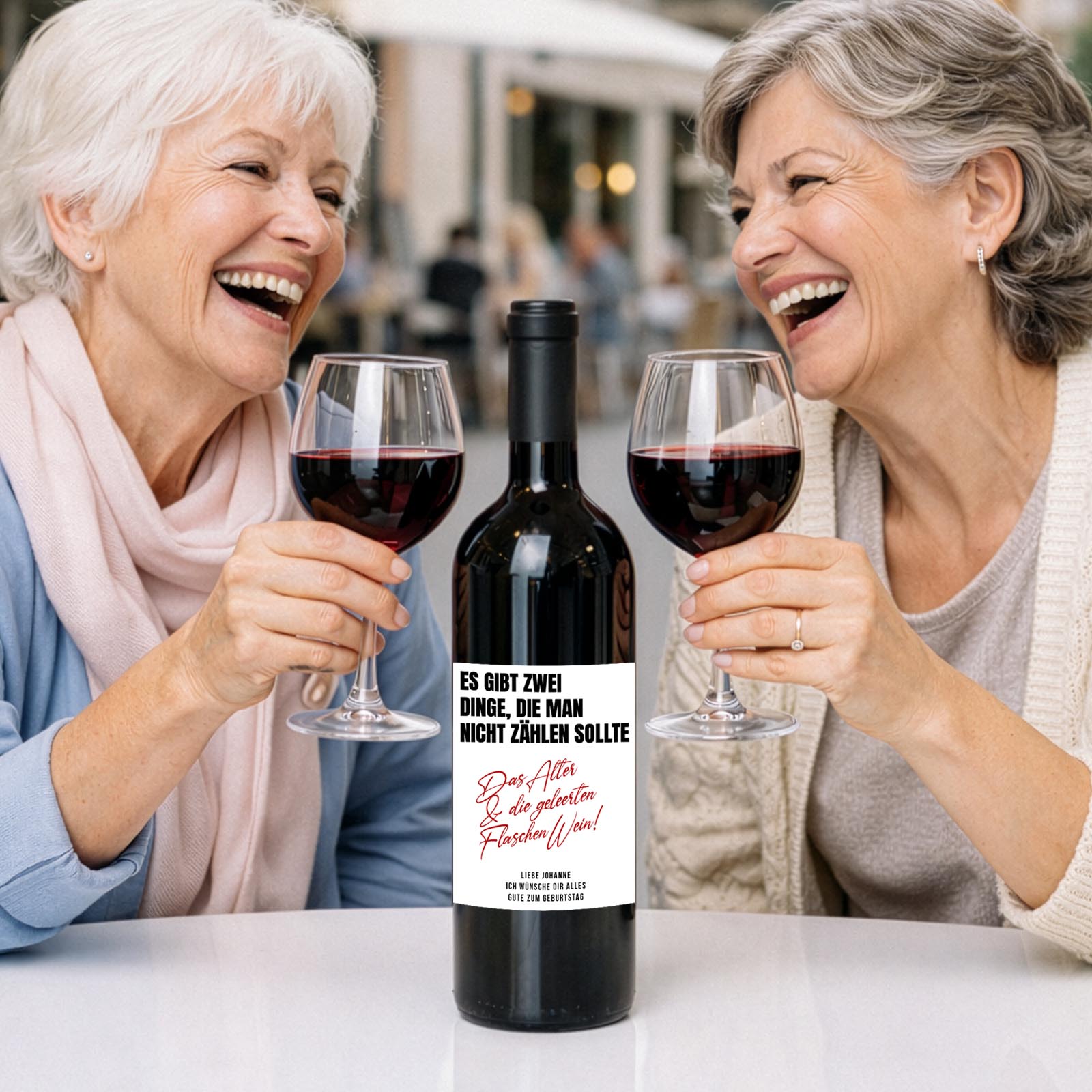 Weinflaschen Aufkleber 8x12 cm – Alter & Wein Spruch