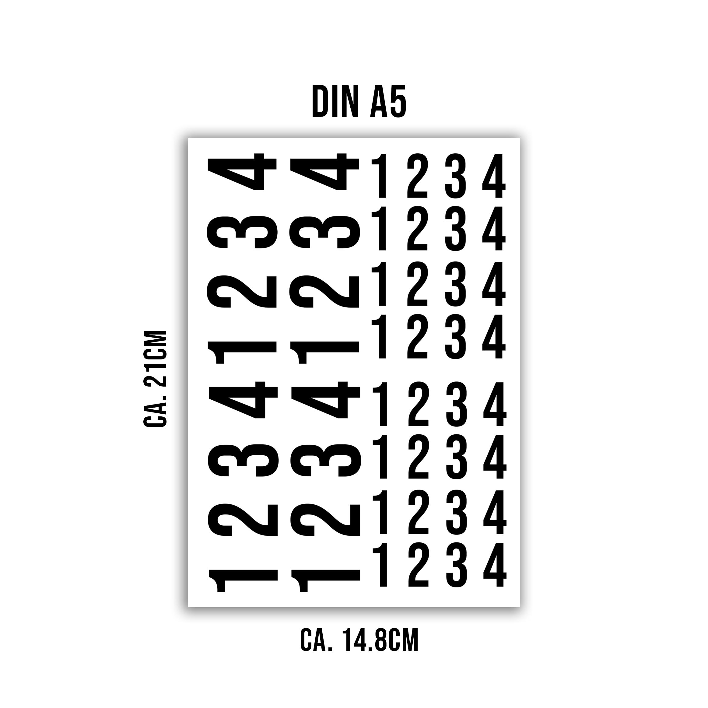 randlose Rub-on Sticker M136 Zahlen für Adventkranz
