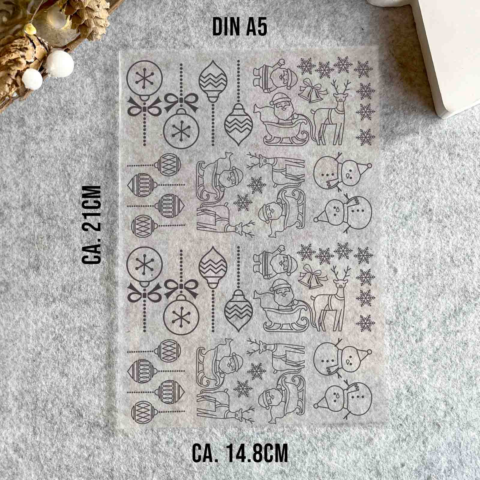 randlose Rub-on Sticker M146 Weihnachtsmotive
