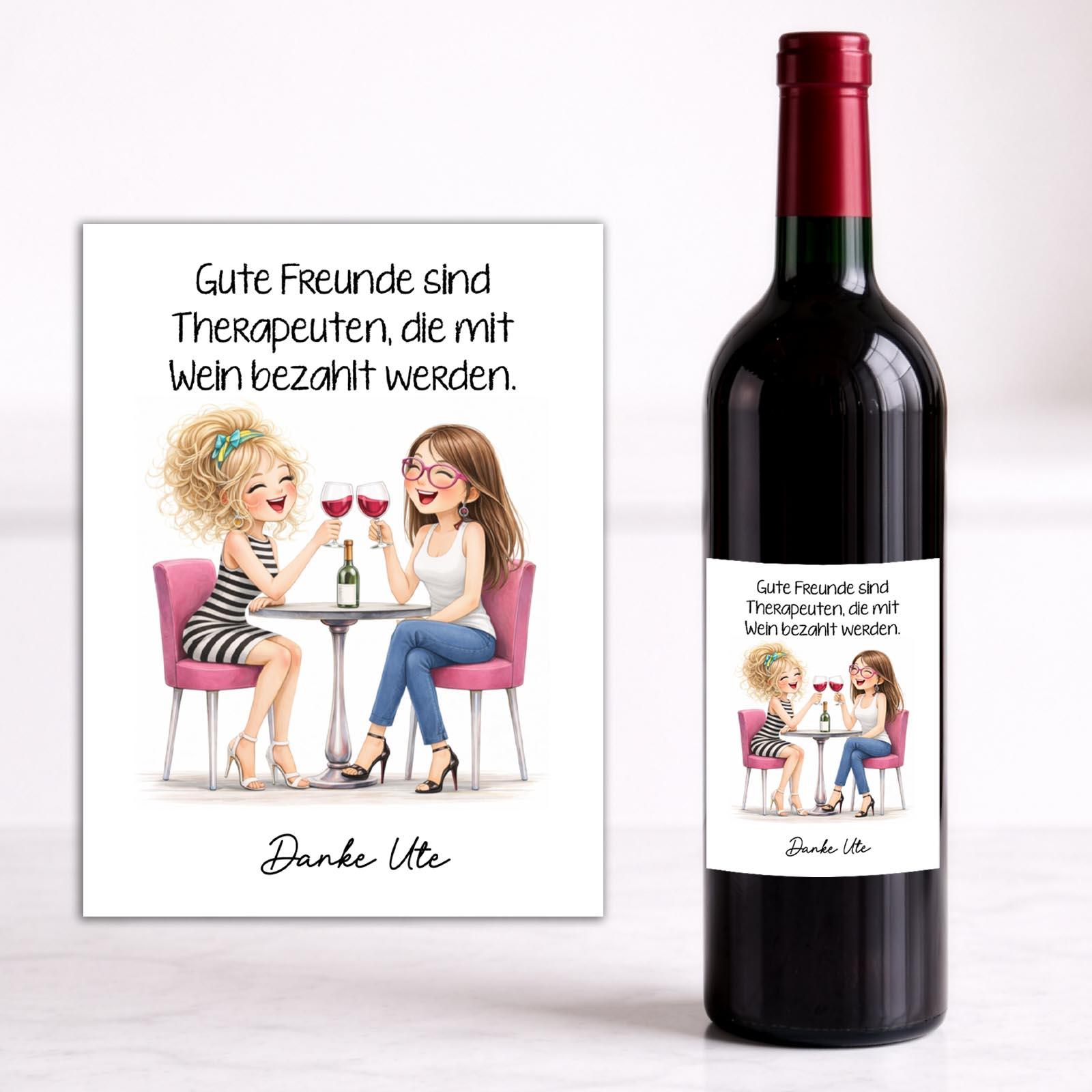 Weinflaschen Aufkleber 8x12 cm – Save the Date-Copy
