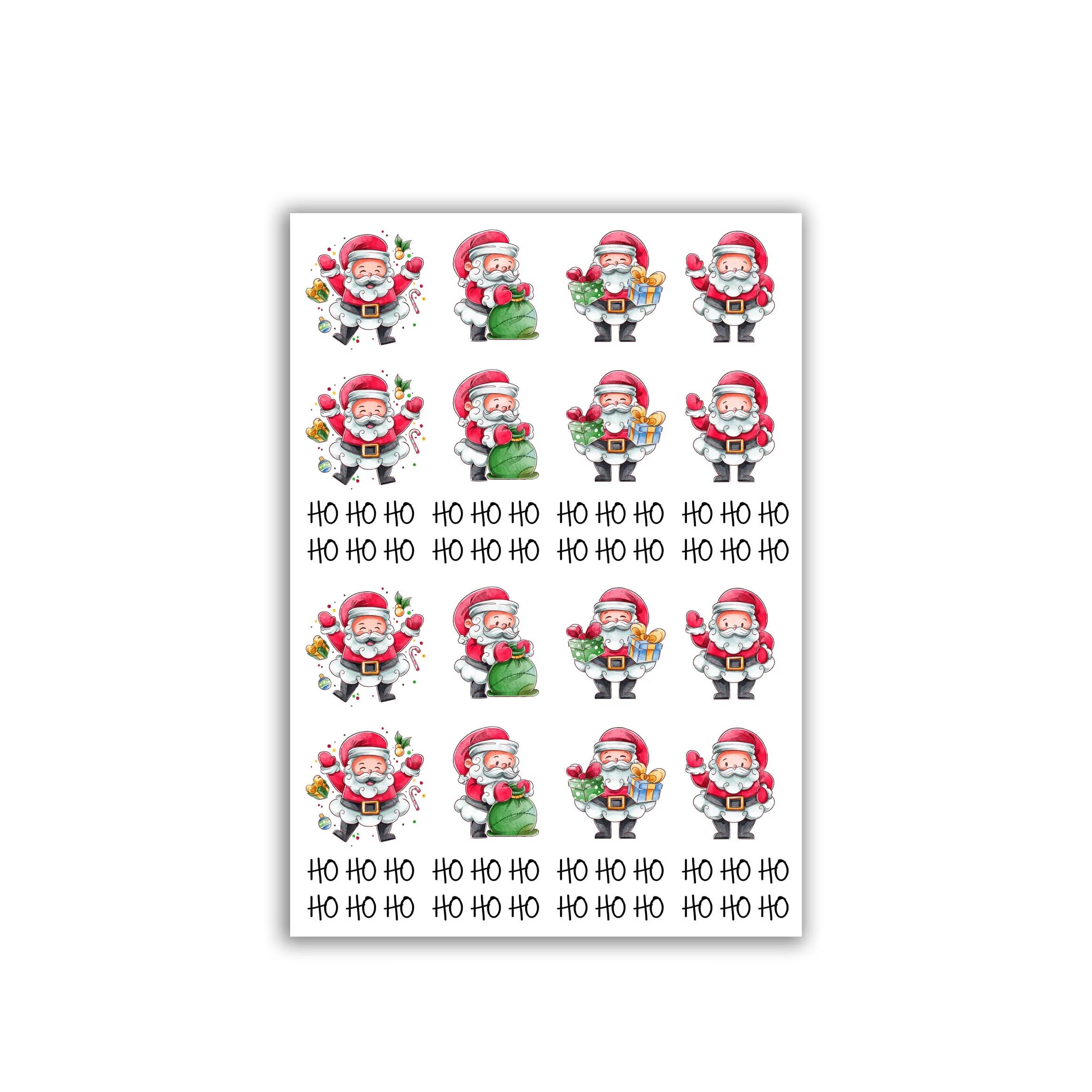 randlose Rub-on Sticker M132 Weihnachtsmänner