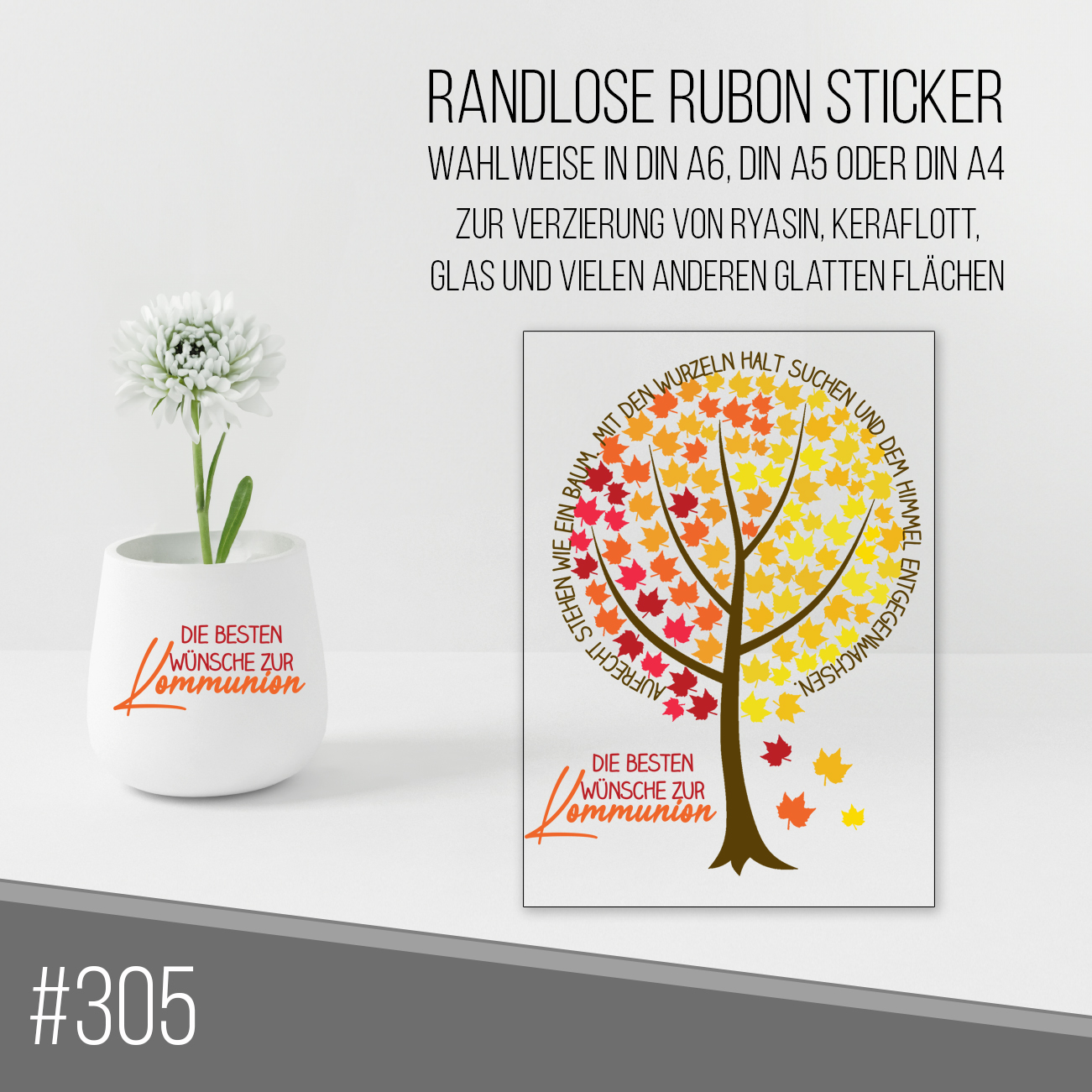 randlose Rub-on Sticker M305 Kommunion
