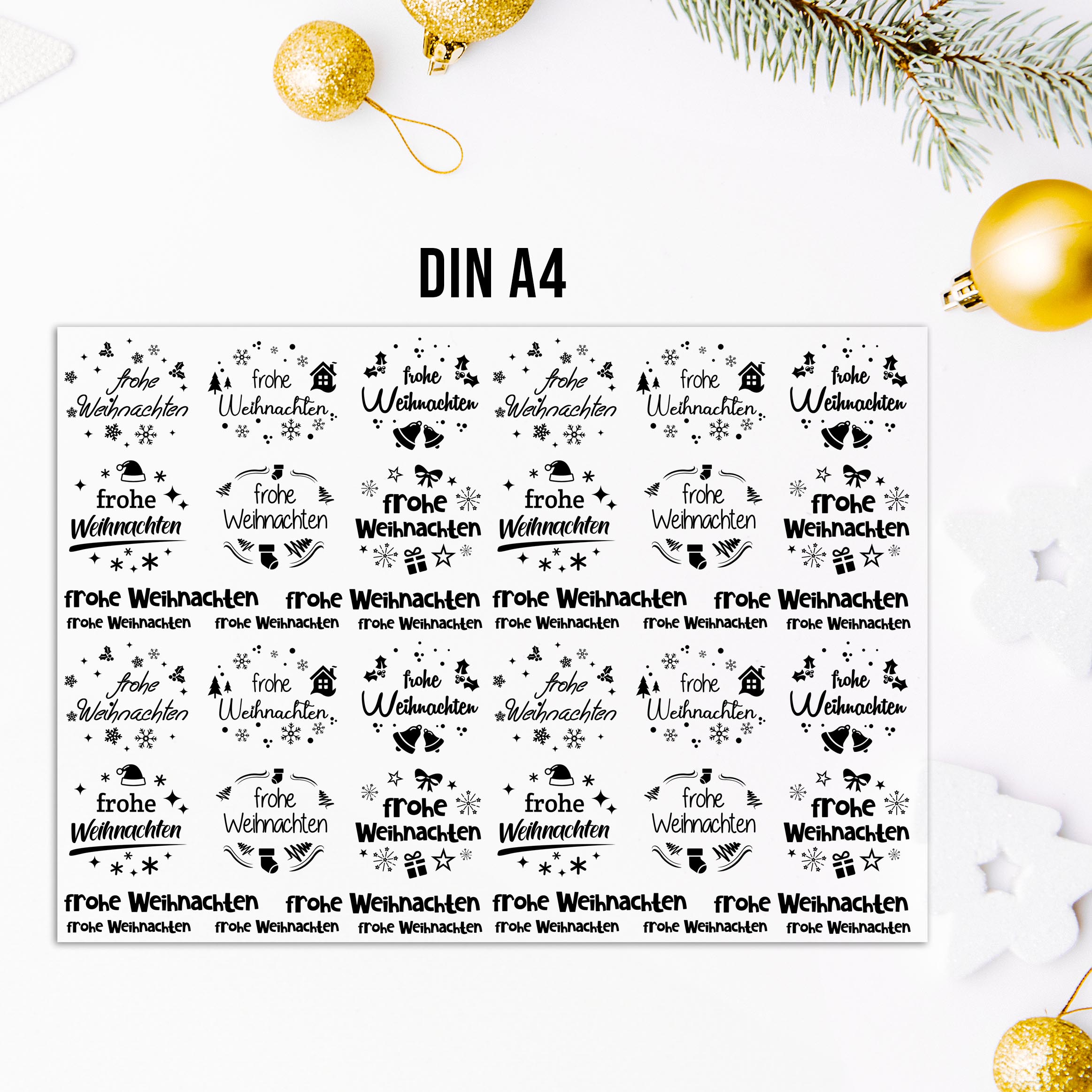 randlose Rub-on Sticker M159 Weihnachten 02