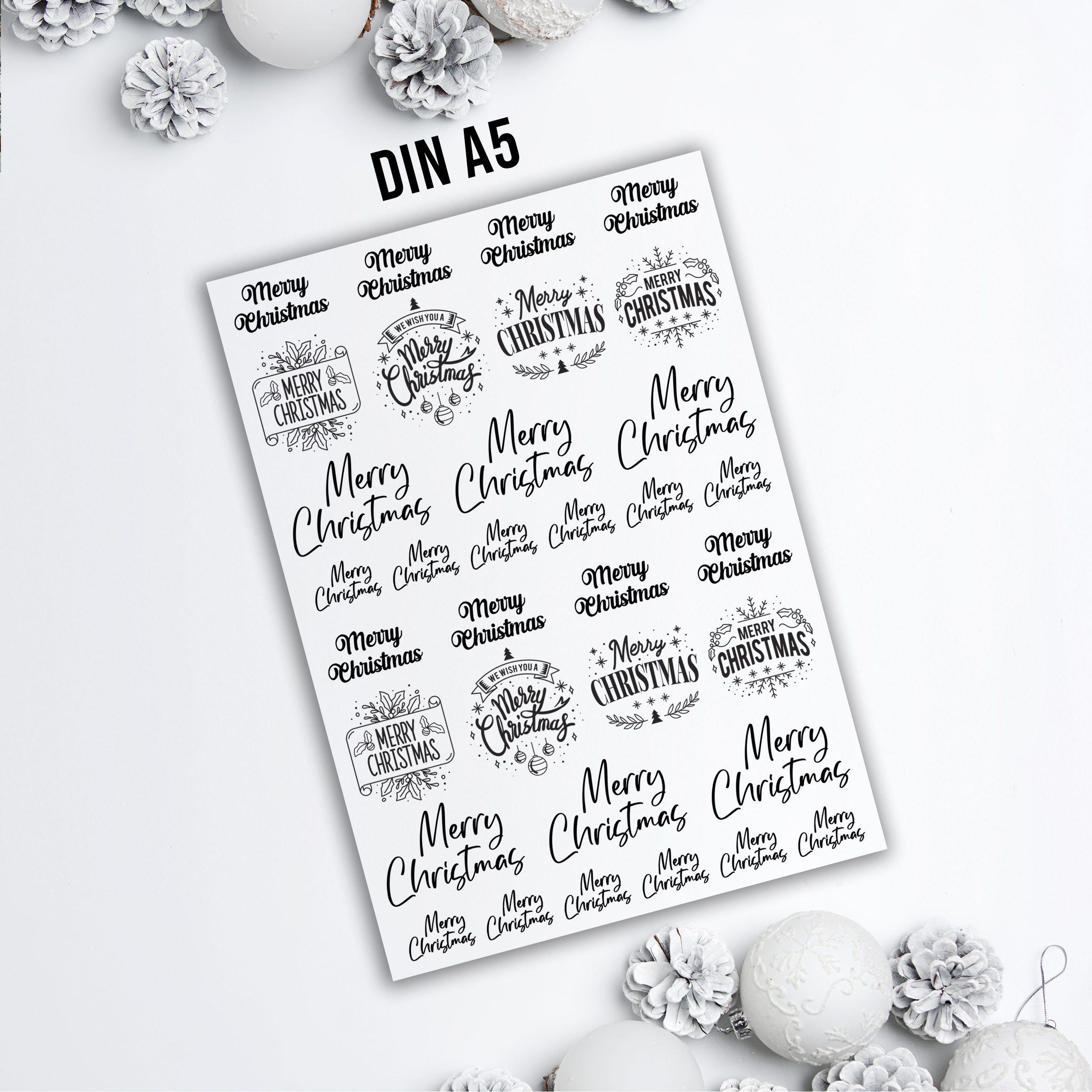 randlose Rub-on Sticker M129 Merry Christmas