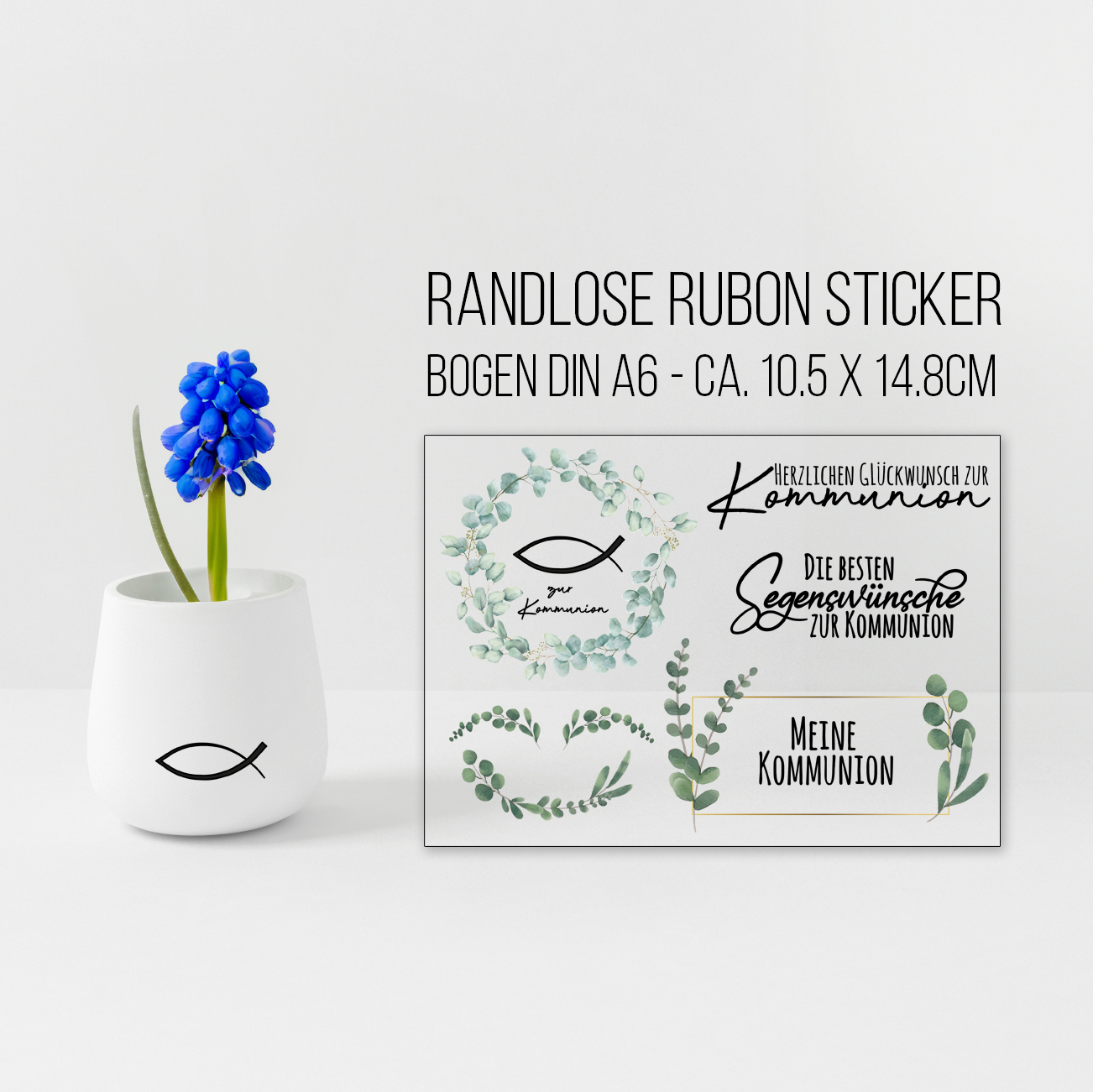 randlose Rub-on Sticker M302 Kommunion