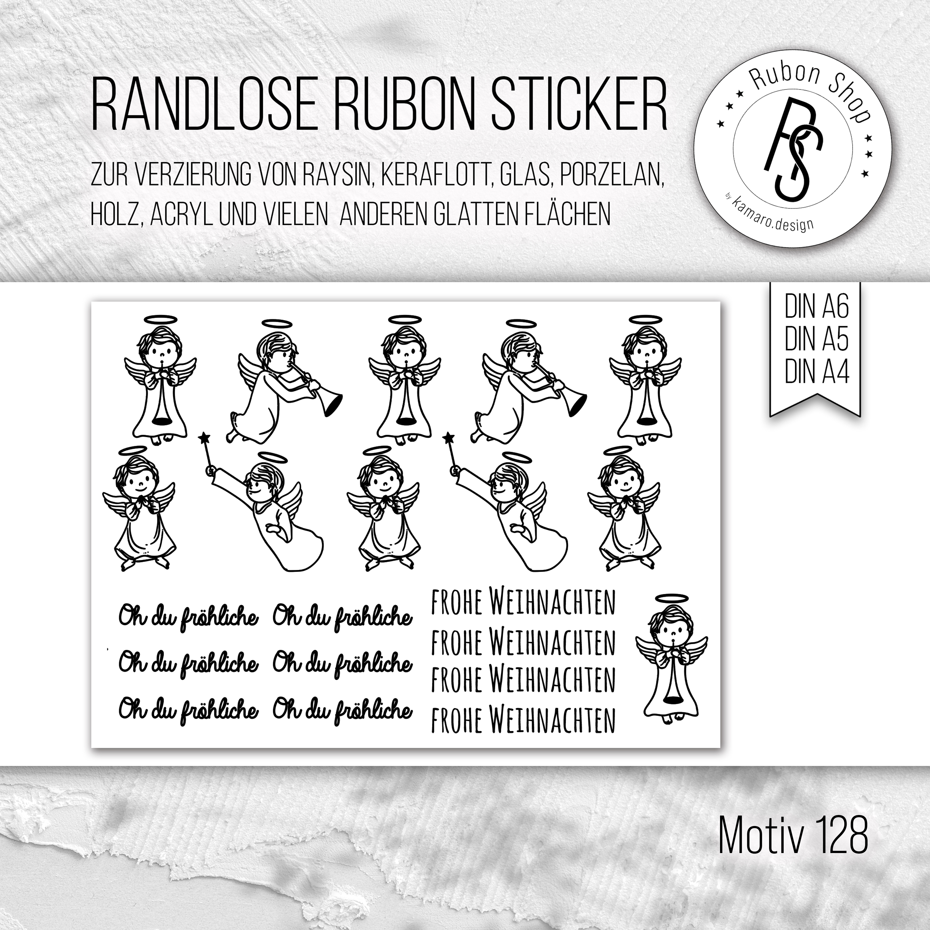 randlose Rub-on Sticker M128 Engel