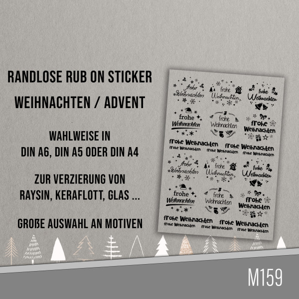 randlose Rub-on Sticker M159 Weihnachten 02