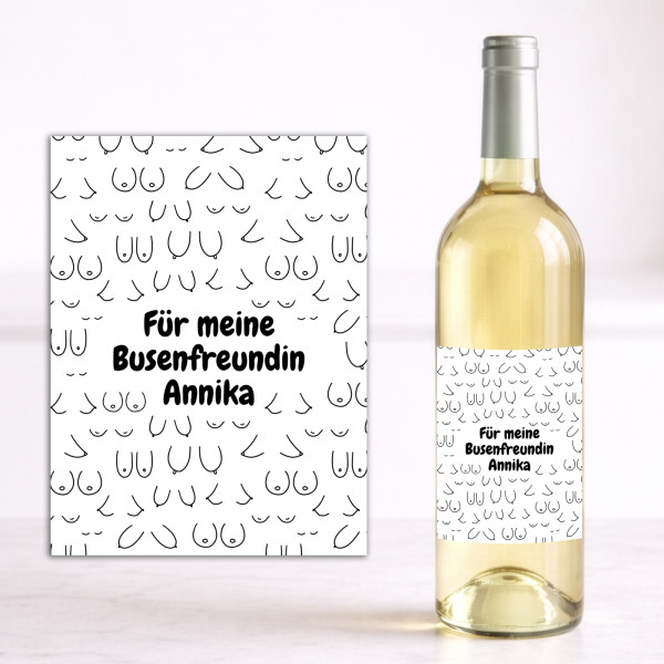 Weinflaschen Aufkleber 8x12 cm – Für meine Busenfreundin