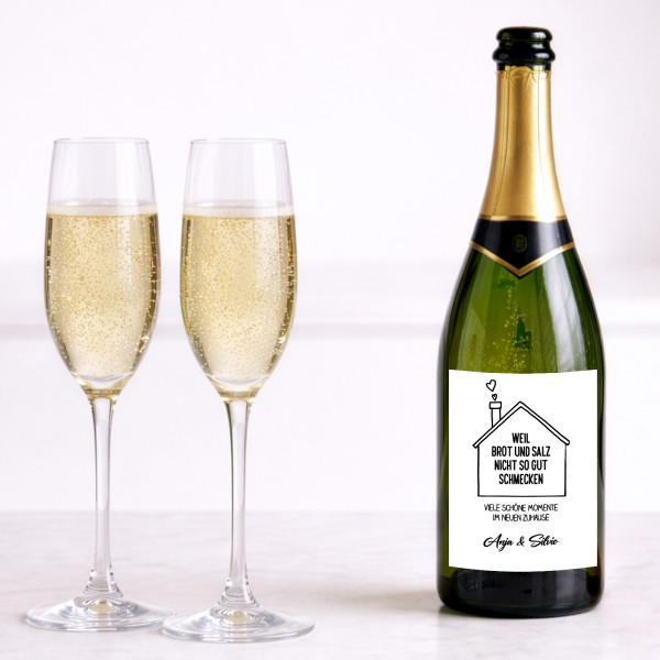 Weinflaschen Aufkleber 8x12 cm – Einzug Geschenk modern