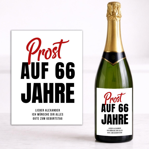 Weinflaschen Aufkleber 8x12 cm – Prost auf … Jahre